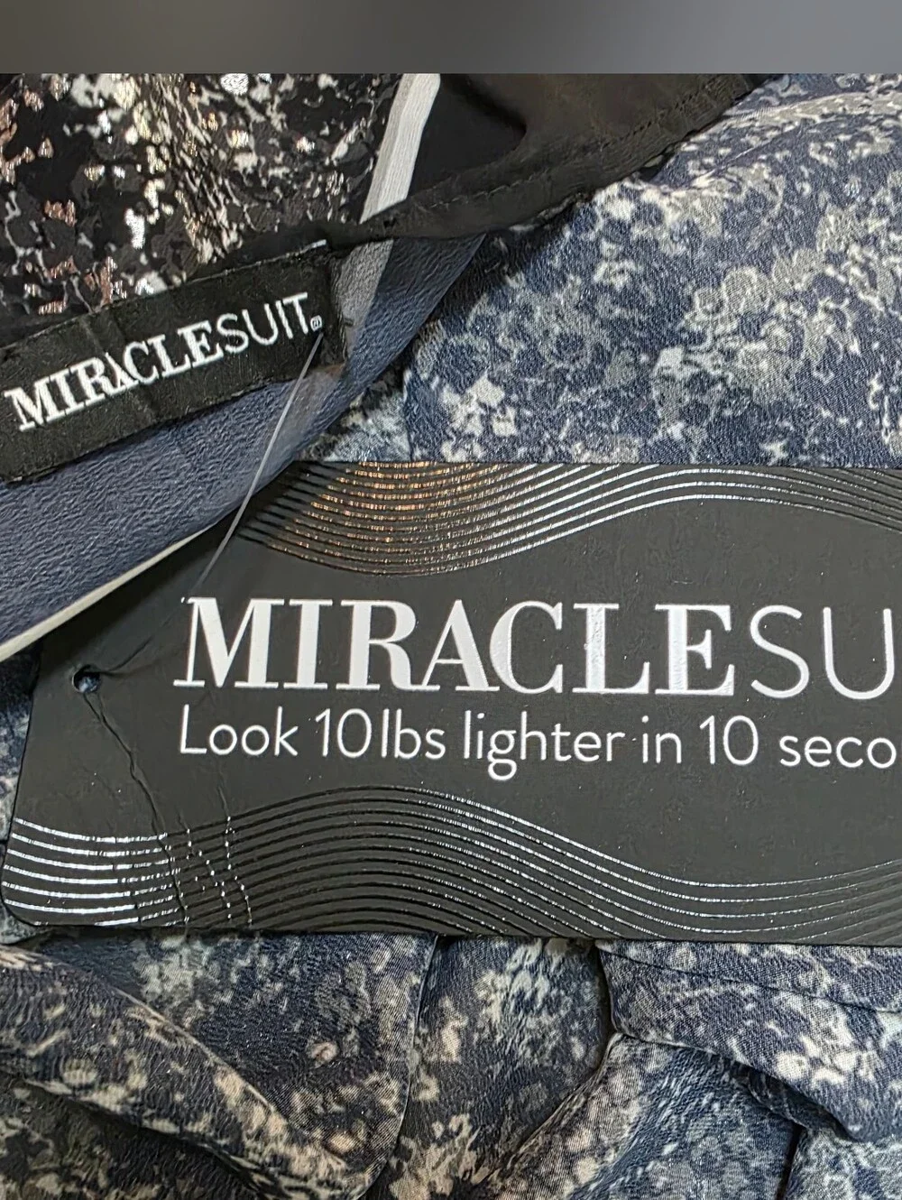 Miraclesuit Dragonstone Scarf Pareo Swim Cover Up Sarong Black Silver Gray